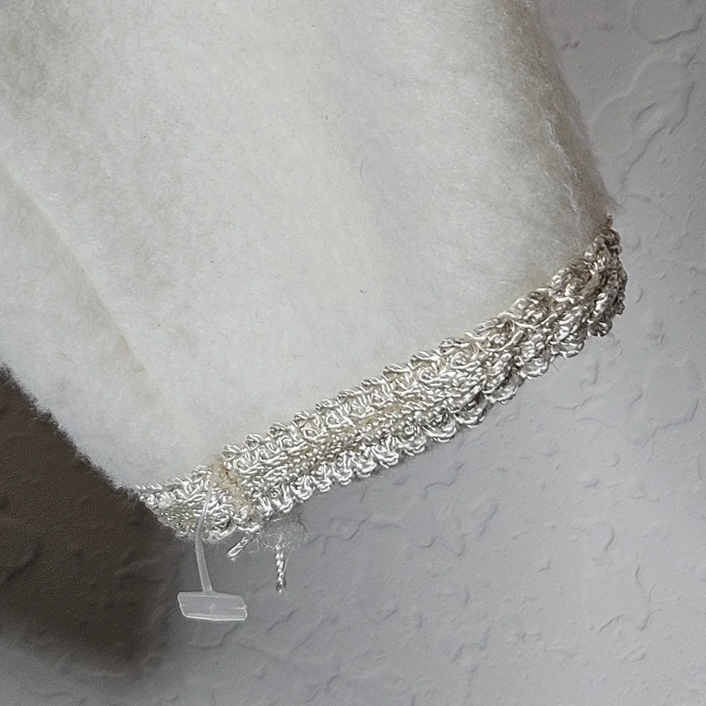 Vintage Girls Ivory Capelet Jacket Lace Trim Pearl Button‎ Formal Size 3 USA